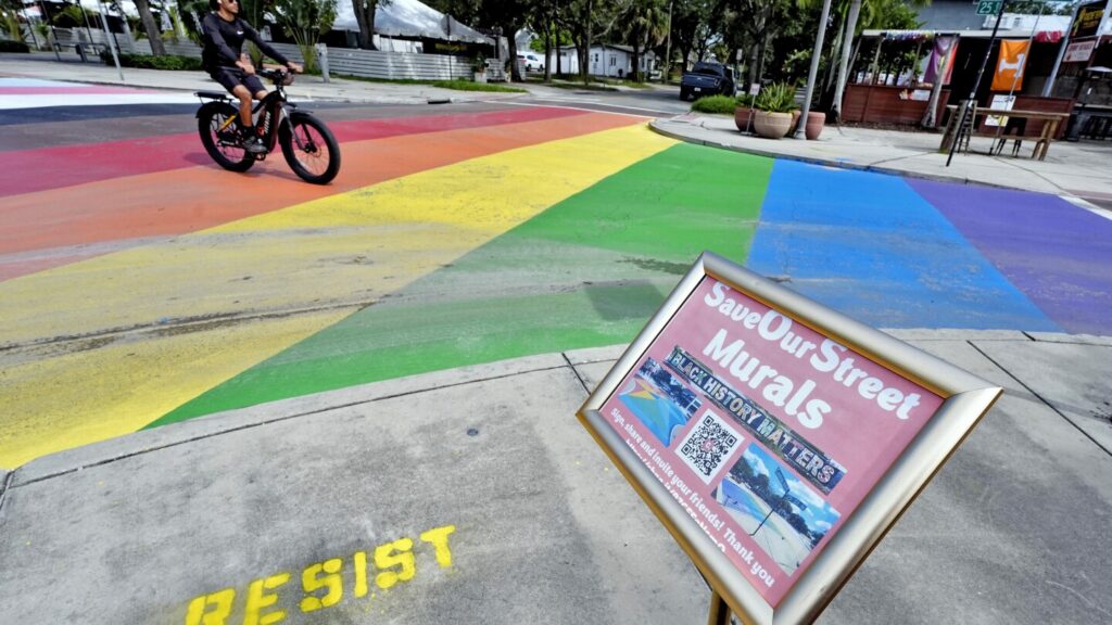 Critics resist Florida’s mandate that cities remove rainbow crosswalks or risk state funding
