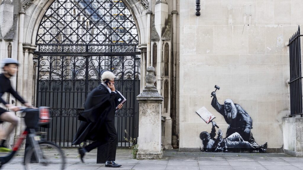 New Banksy mural of a judge beating a protester to be removed