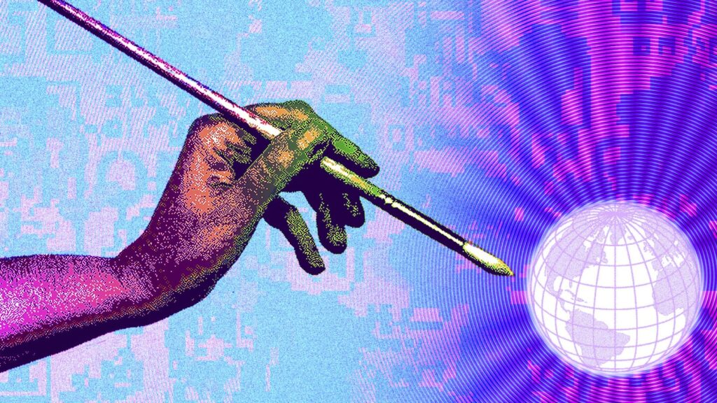 In wplace, users paint a chaotic, collaborative map of the world