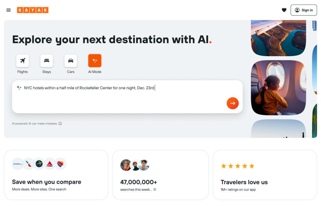 KAYAK Launches AI Trip Planner That Works Like a Conversation
