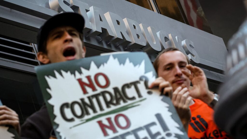 Starbucks Workers United union strikes on Red Cup Day